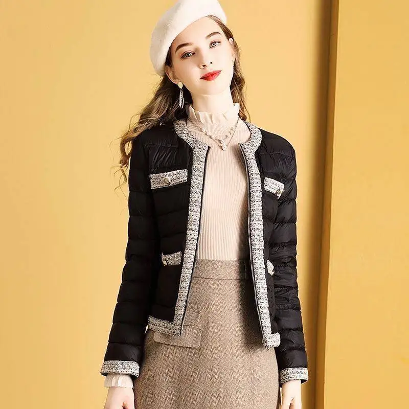 Fashion Celebrity Temperament Down Coat Women's Short New Autumn and Winter Small Fragrance White Duck Down Coat