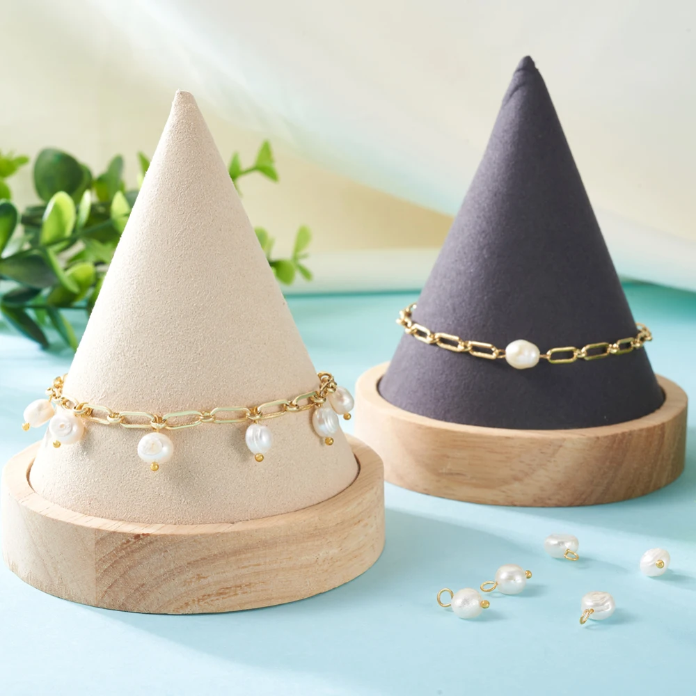 1 Pack Natural Cultured Freshwater Pearl Charms With Golden/Platinum Color Ball Head Pin for Earring Necklace DIY Jewelry Making