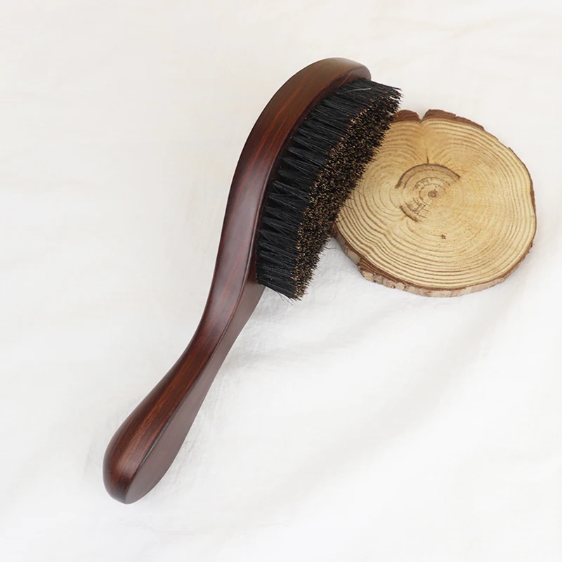Men Afro Pro Wave Brush Curve 360 Wave Brush Bristles and Nylon Beard Styling Brush 4
