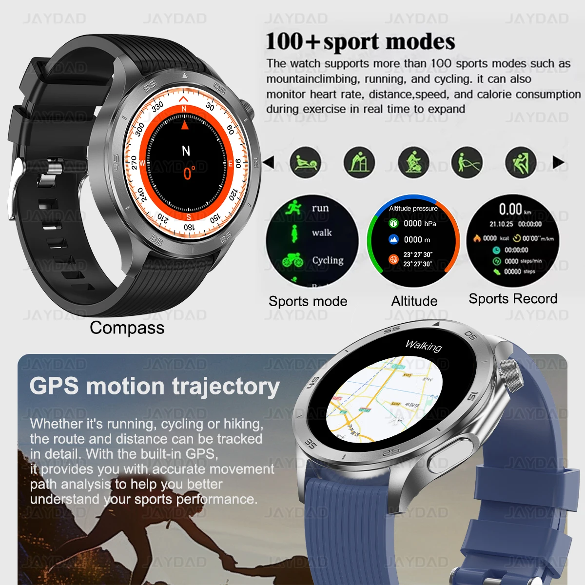 2025 New For OPPO Watch X2 GPS Track Smart Watch Men Compass Altimeter Waterproof Bluetooth Call AMOLED Screen Smartwatch Women 4