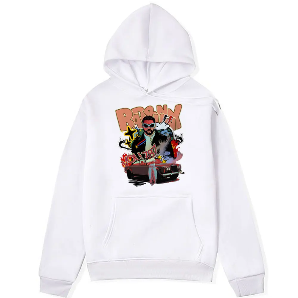 Rapper Bad Bunny Hip Hop Hoodie Male Nadie Sabe Lo Que Va Apasar Manana Graphic Sweatshirt Men's Women's Fleece Oversized Hoody