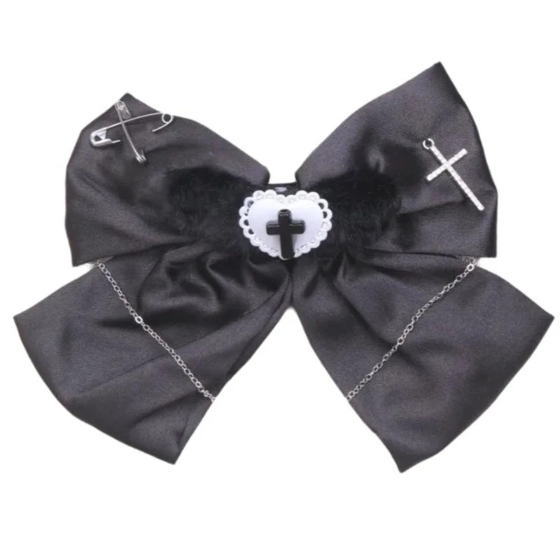 

Bowknot Hair Clip Chain Hairpin Goth Barrettes Women Hair Decors