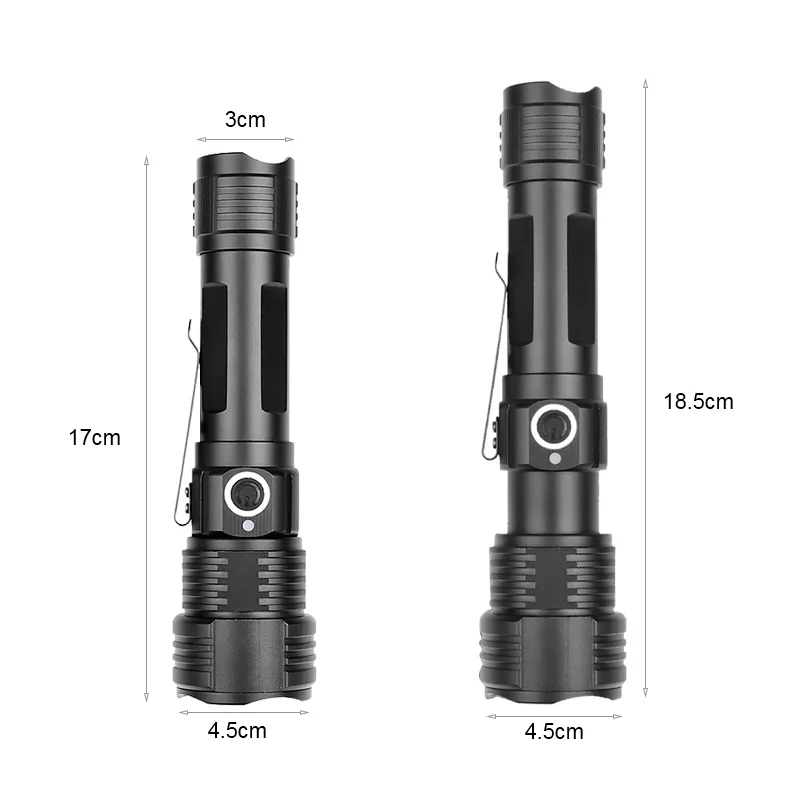 Description Picture 5 of itemLED Flashlight Outdoor USB Rechargeable Zoomable Hunting Flash Light Tactical 4 in 1 Red/Green/UV/White Light Torch for Camping