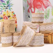 2 Meters DIY Handmade Holiday Wedding Class Linen Roll Crafts Color Lace Roll Ribbon Ribbon Crafts Materials Sewing