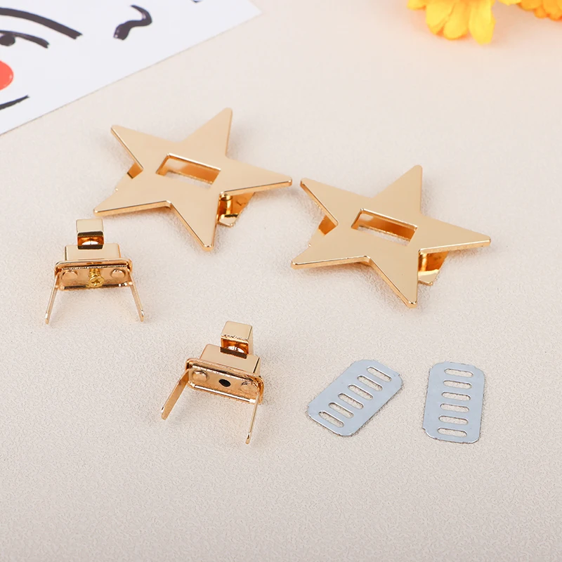 

Metal Pentagrams Clip Clasp Star Lock Clasp Turn Twist Locks For DIY Handbag Shoulder Bag Accessories