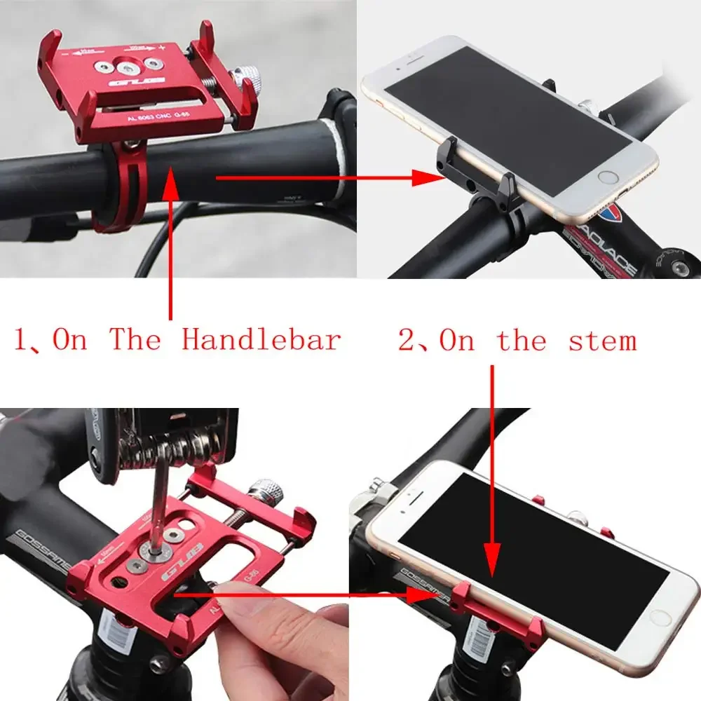 Supporto Universale Per Bicicletta E Moto A Rotazione 360° – Per Smartphone 4,7-7,2 Pollici, Manubrio 22-28 Mm, Kit Con 3 Anelli E Ammortizzatore (blu)