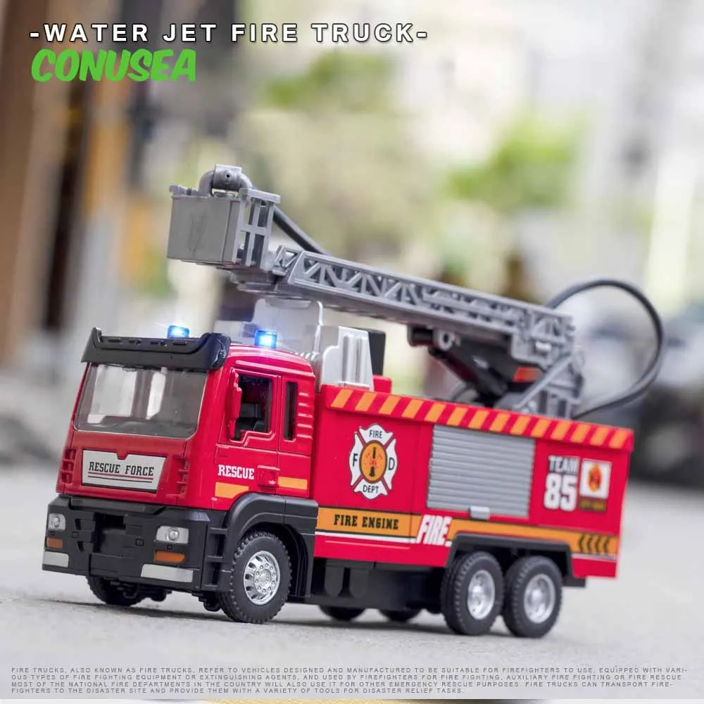 

Alloy Plastic Fire Truck Diecast Car Models Sprinkler Ladder Truck Model Fireman Cars and Trucks Kids Children Toys for Boys