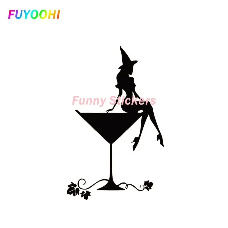 

FUYOOHI Play Stickers Wine Cup and Sexy Witch Modeling Cars Sticker PVC Popular Style Cute Design Motorcycle Waterproof Decals
