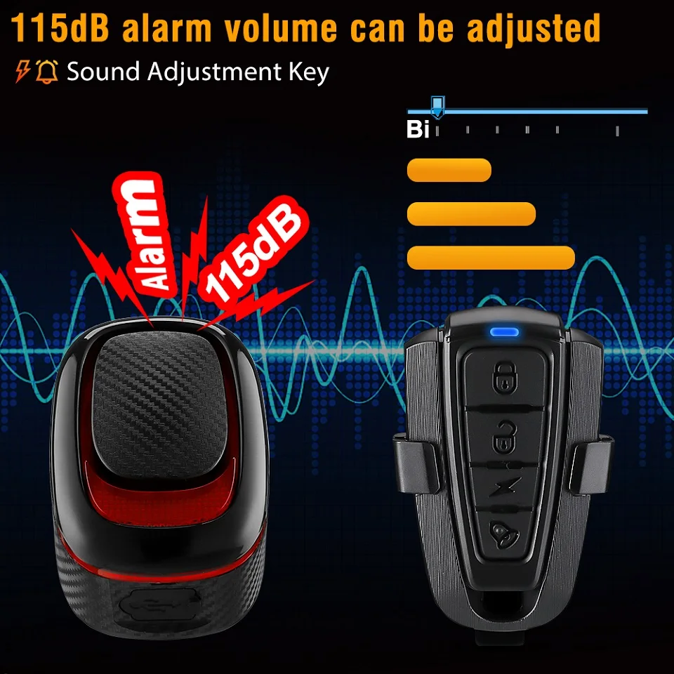 Wsdcam Anti-Theft Bike Alarm Remote Control Bike Taillight Bicycle Vibration Alarm Auto Brake Sensing Light Waterproof IP65 bicycle alarm bicycle rear light
