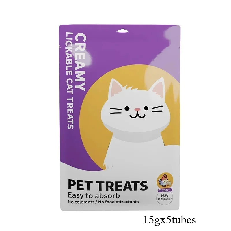 Cat Wet Food Large Capacity 75gX20bags Cat Snacks Cat Wet Food Chicken+Scallop Tuna Salmon Pet Wet Food Pet Accessories Supplies cat wet food