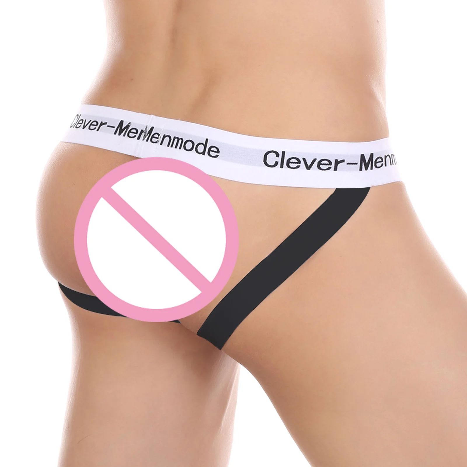 Male Underwear CLEVER-MENMODE Mens Sexy Underwear Jockstrap G String Thongs Open Butt Penis Pouch Panties Backless Low Rise Male Underpants