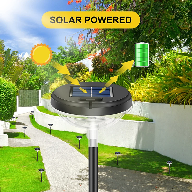 2/4/6Pcs Garden Outdoor Solar LED Lights RGB Multi-Color Lighting Solar Path Lawn Light Garden Decorative Landscape Shine Lamps solar post cap lights