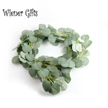 Green Eucalyptus Leaves Garland Wisteria Artificial Flowers Rattan Fake Plant Silk Leaf Vines For Wedding Birthday Party Decor