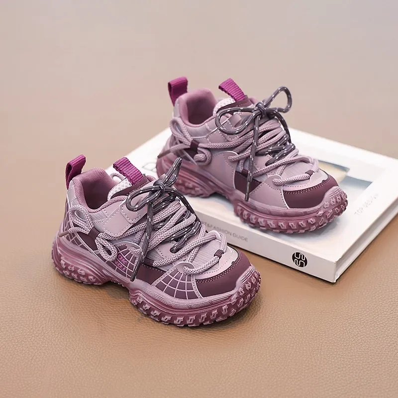 Kids Breathable Chunky Sneakers for School and Basketball