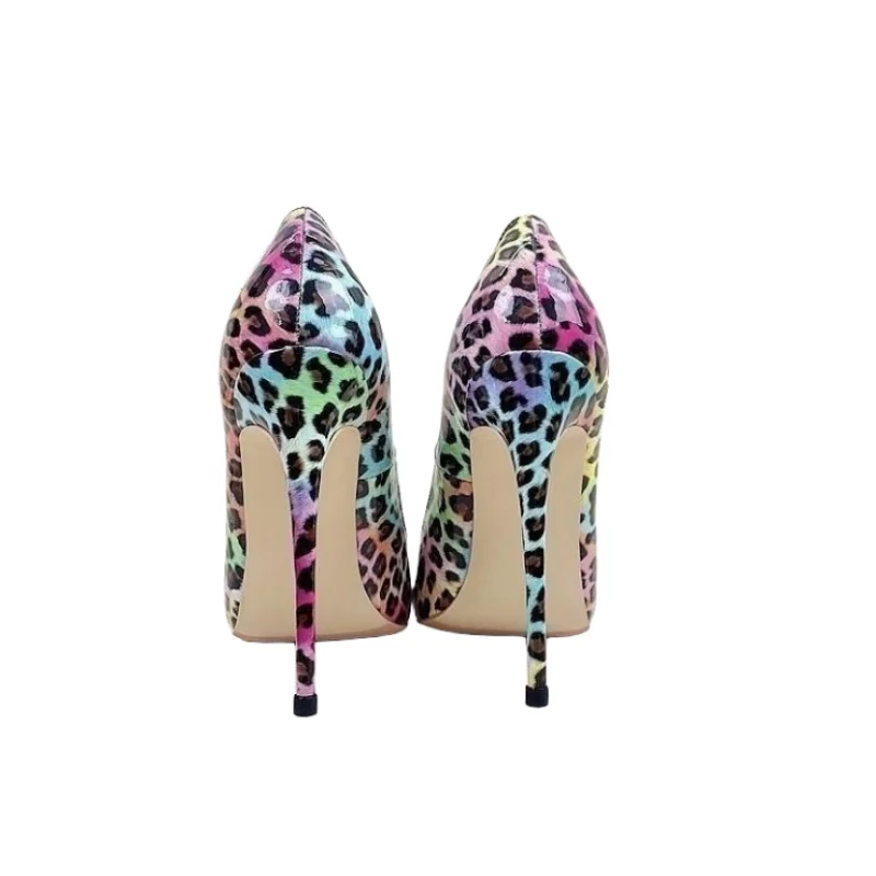 Colorful Leopard Print Stiletto High Heels Shoes