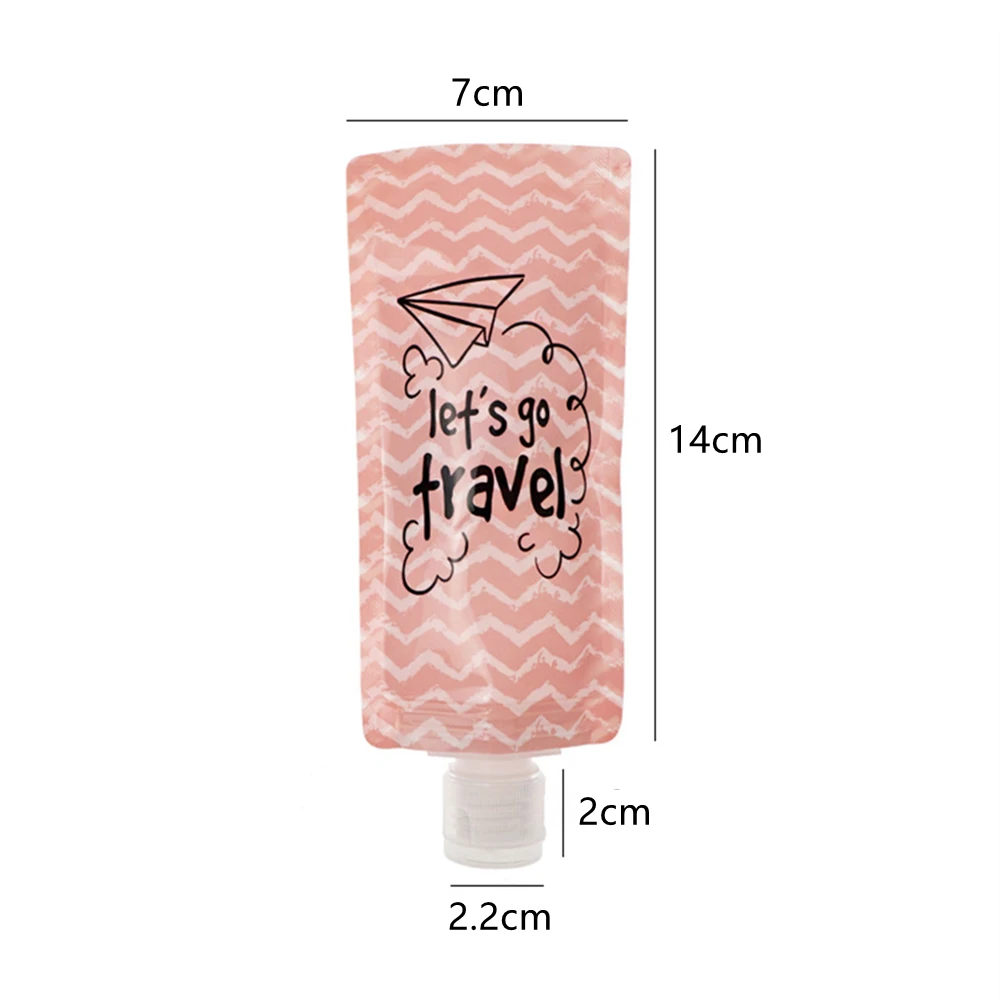 Cute Portable Folding  Shower Shampoo Bottle Facial Cleanser Liquid Storage Bag Travel Bag Plastic Makeup Organizer Container 2
