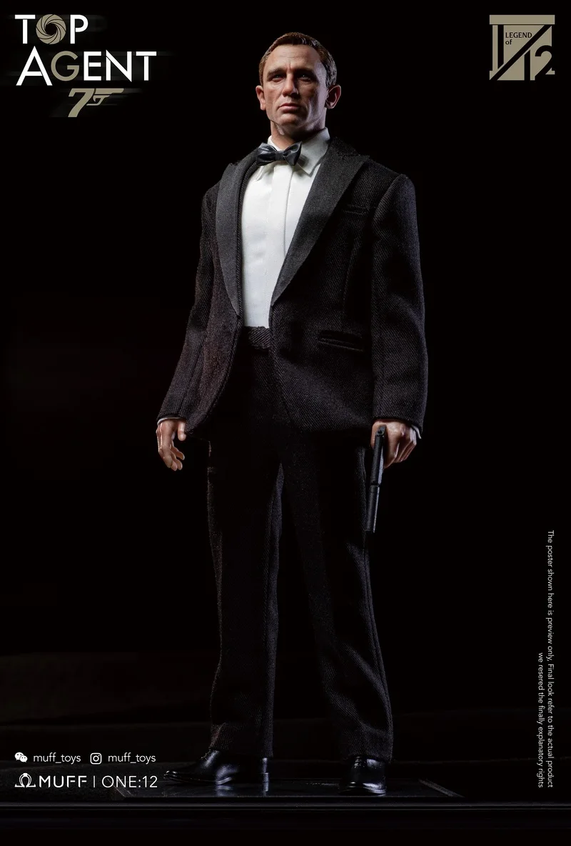 In Stock Muff Toys 1/12 Top Agent 007 Bond Ace Agent Uncle