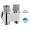 G1/2 Washing Machine Faucet Two Out Double Control Toilet Faucet Toilet Triangle Valve Cold Water Outlet Basin 6