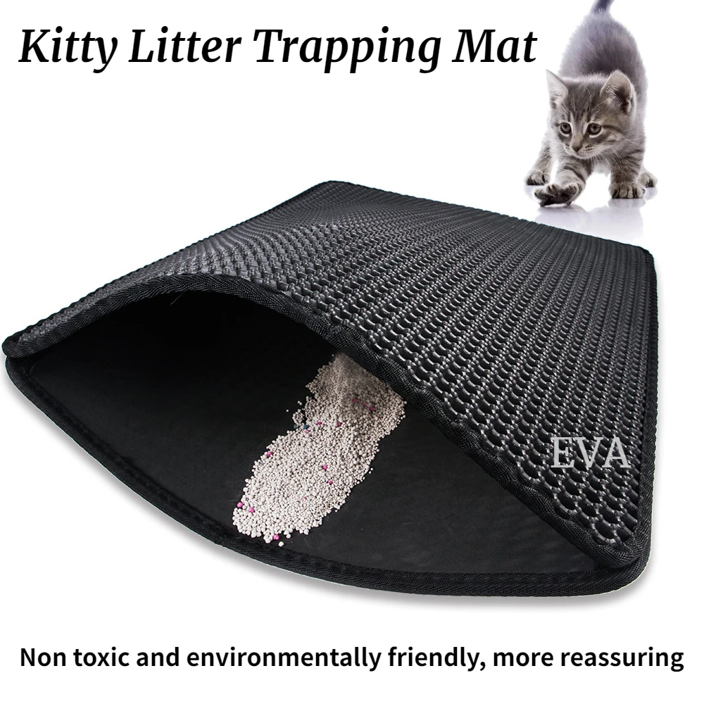 

Cat Litter Mat,Kitty Litter Trapping Mat,Honeycomb Double Layer Mats,Waterproof,Easy Clean,Scatter Control,Litter Tray Box Rug