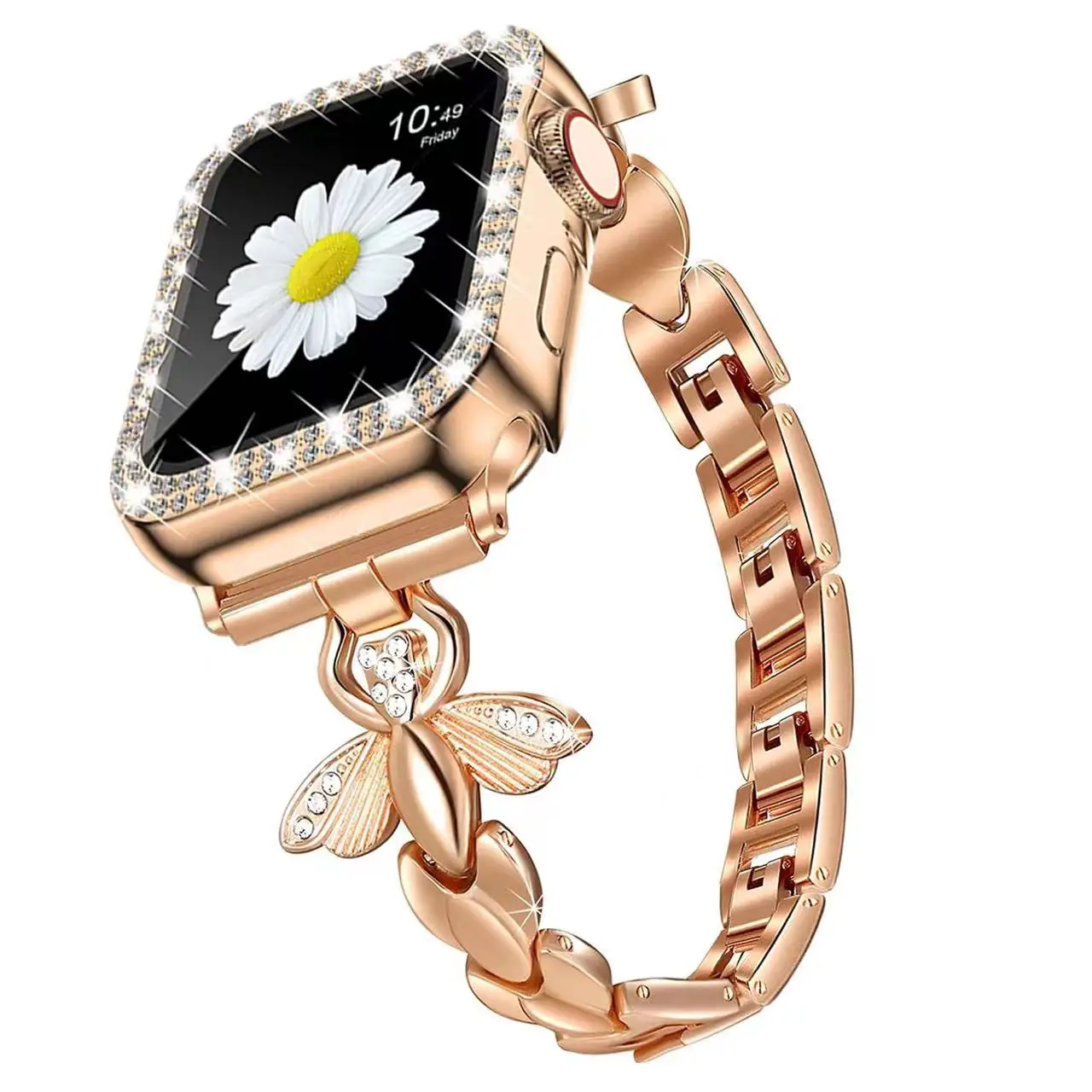 Metal Diamond Strap For Apple Watch 49mm 45mm 44mm 42mm 41mm 40mm Women Swan Style Bracelet For iWatch Ultra 8 7 6 5 4 3 SE Band