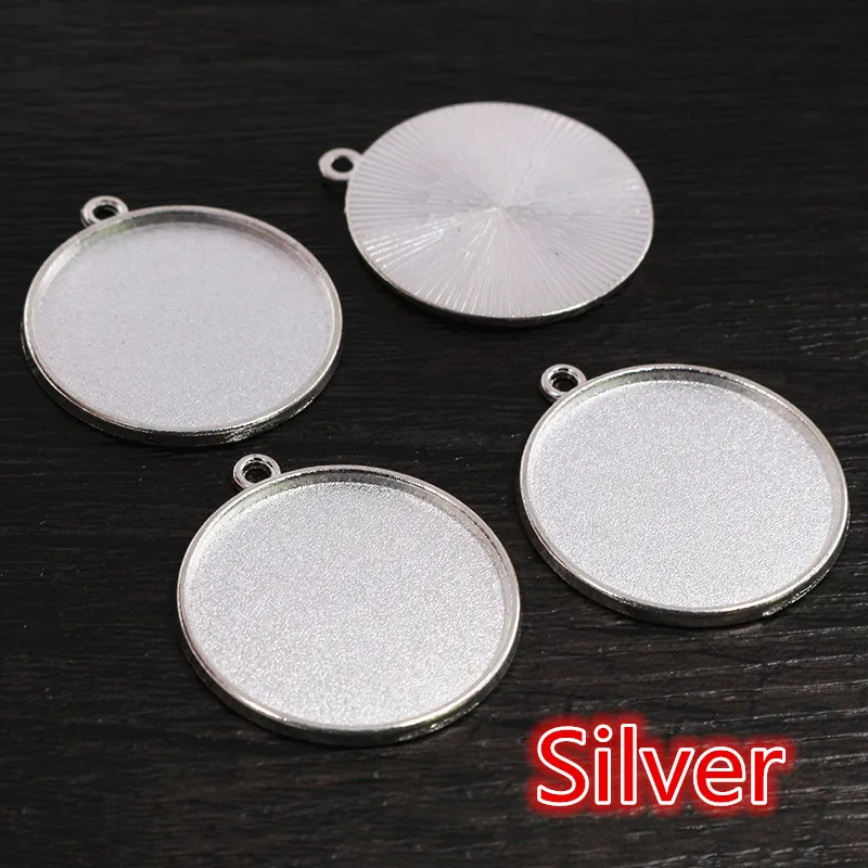 Classic Multi-Colored Plated Cabochon Base Setting Charm Pendant