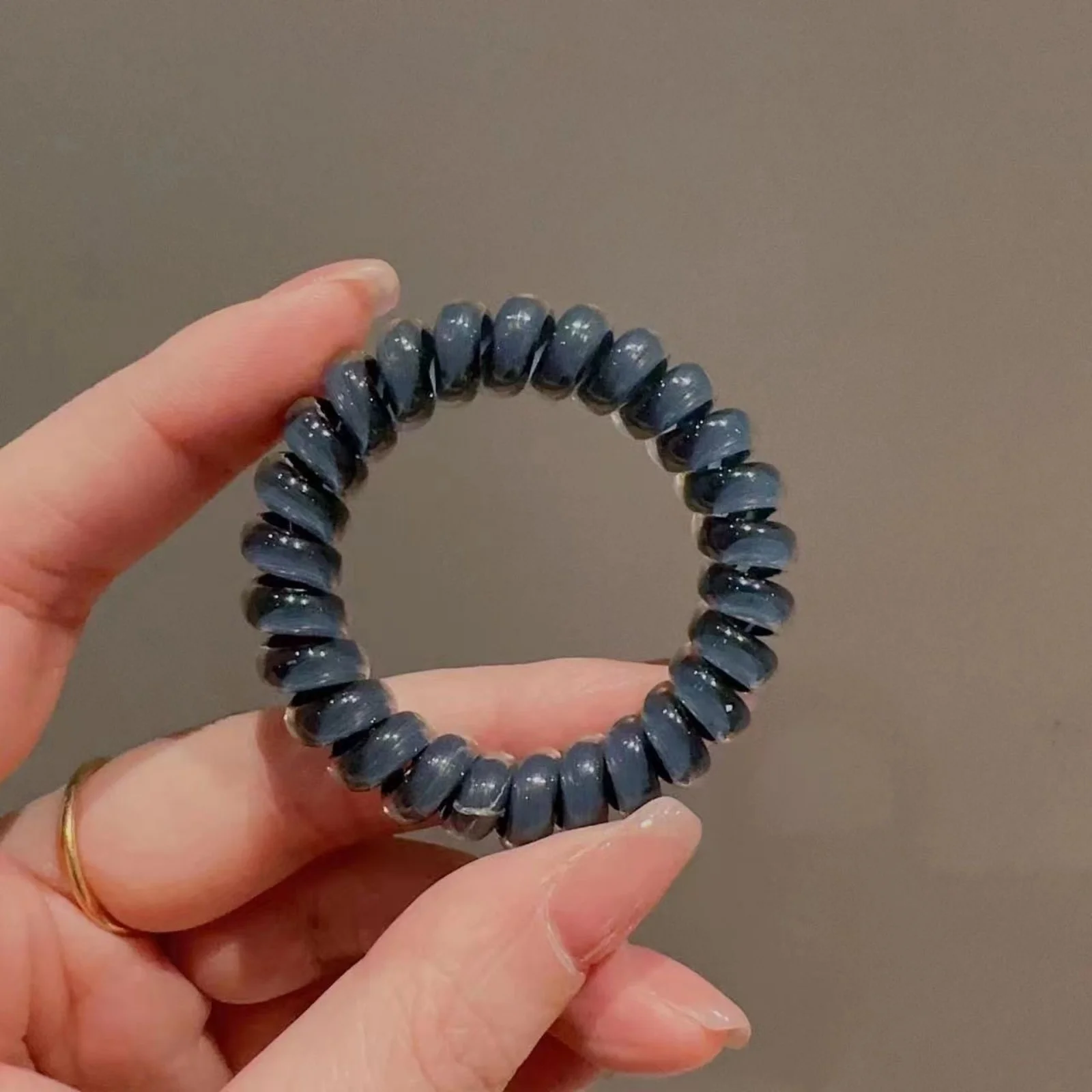 1/5pcs Jelly - Style Phone Cord Hair Ties Set, Assorted Translucent Colors, Elastic and Trendy Hair Accessories for Women