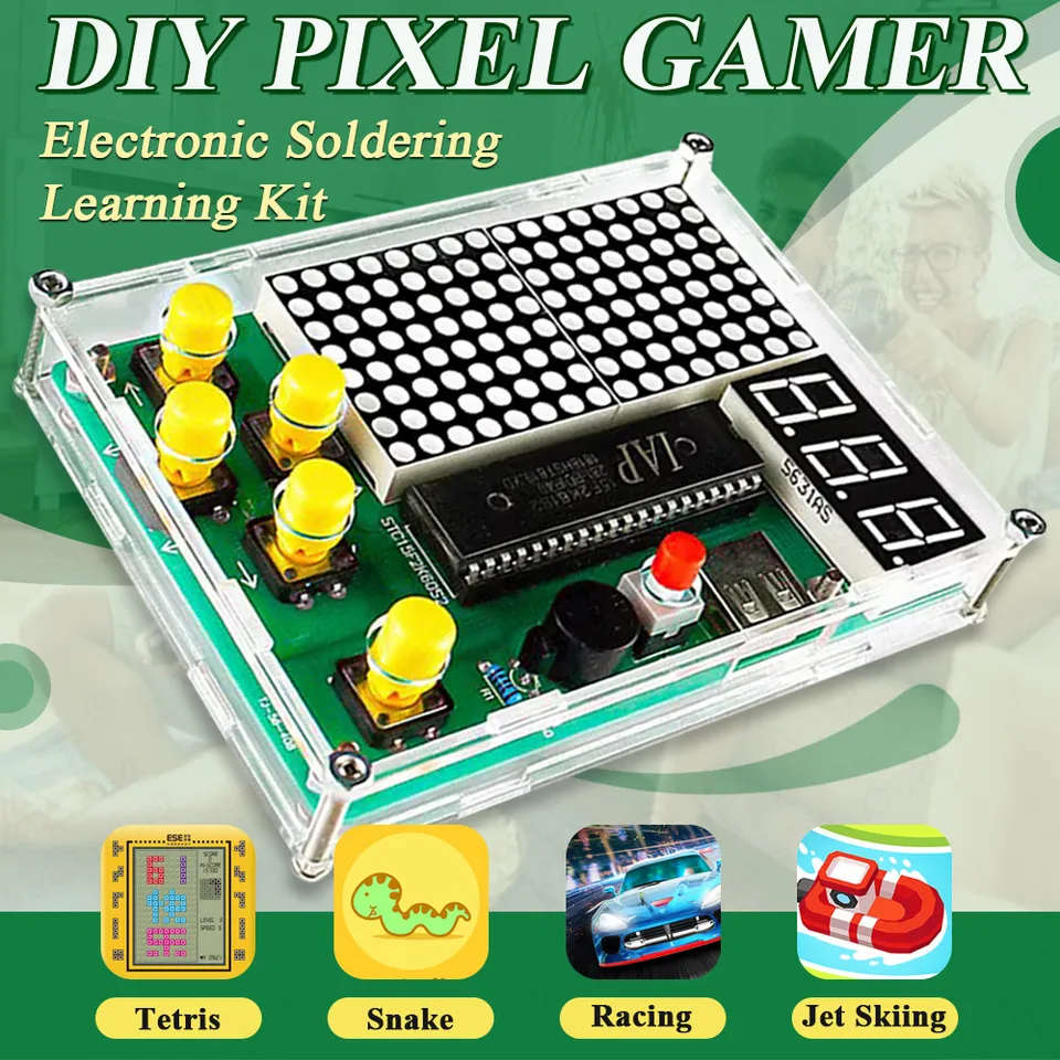 K creatore di giochi Pixel fai da te elettronica progetto di saldatura fai da te pratica assemblaggio di apprendimento a saldare con guscio  502