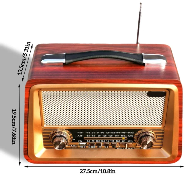 Radio Multibanda Bluetooth Portatil Clasico Vintage USB SD Mp3 FX-194