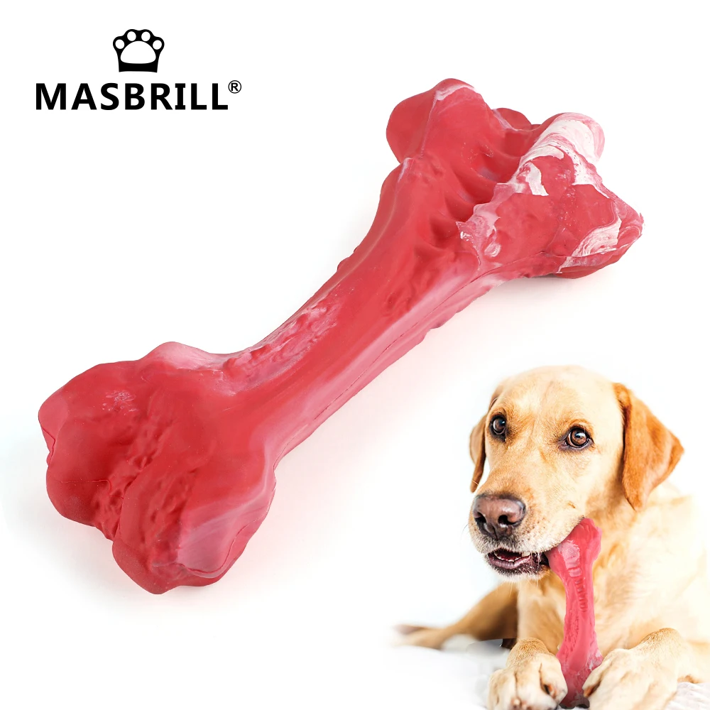 

Pet Dog Bone Chew Toy for Chewers Treat Dispensing Durable Rubber Toothbrush Cleaning Toy Puppy Chewing Supplies Dog Accessories