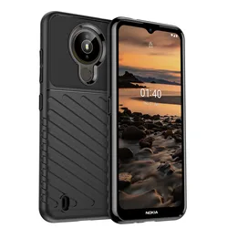 Soft Silicone Thunder Back Cover - Luxury Mobile Shell Coque s for Nokia 1.4 (Black)