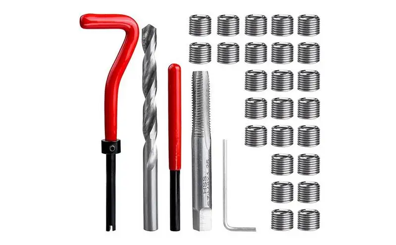 30pcs Thread Repair Tools Restoring Damaged Threads Repair Tools Drill Bit M8x1.25mm Thread Cleaner Kit For  Worn Threads threads high speed industrial used overlock sewing machine