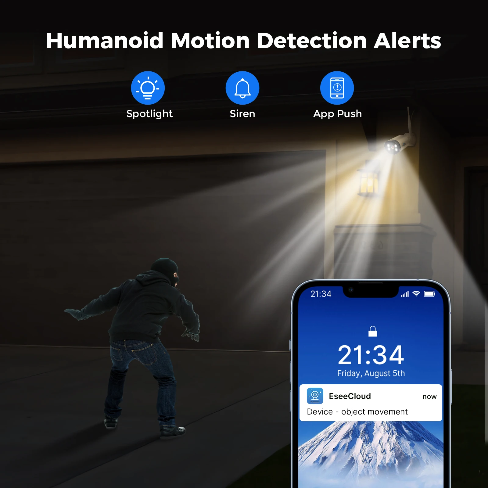 Hiseeu 3MP كاميرا IP لاسلكية في الهواء الطلق مقاوم...
