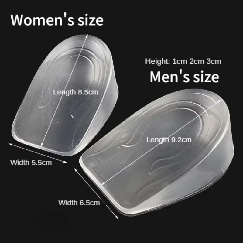 편안함을 높여주는 투명 실리콘 깔창, 미끄럼 방지, 충격 흡수, 키높이, 부드러운 탄성 발뒤꿈치 지지대 2026