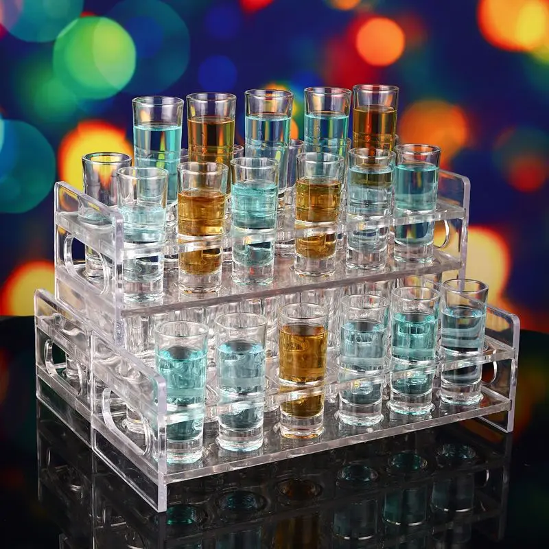 612pcsCupsandHolderSet70mlGlassandAcrylicCocktailCupSetCup