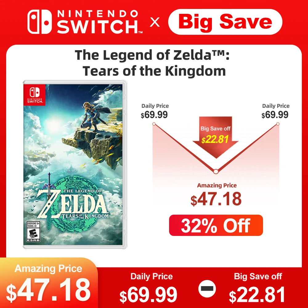 The Legend of Zelda Tears of the Kingdom Jogos Nintendo Switch, Cartão de jogo físico original, OLED Lite, Em estoque