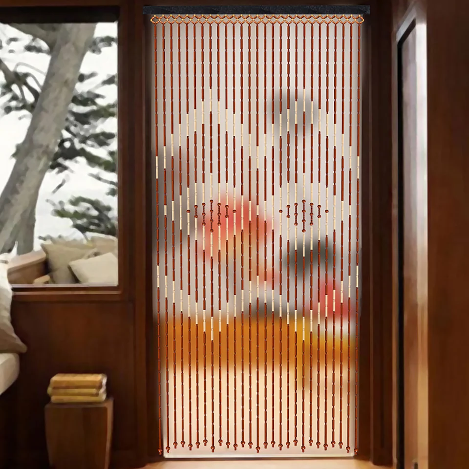 Wood Beaded Door Curtain for Home Decor