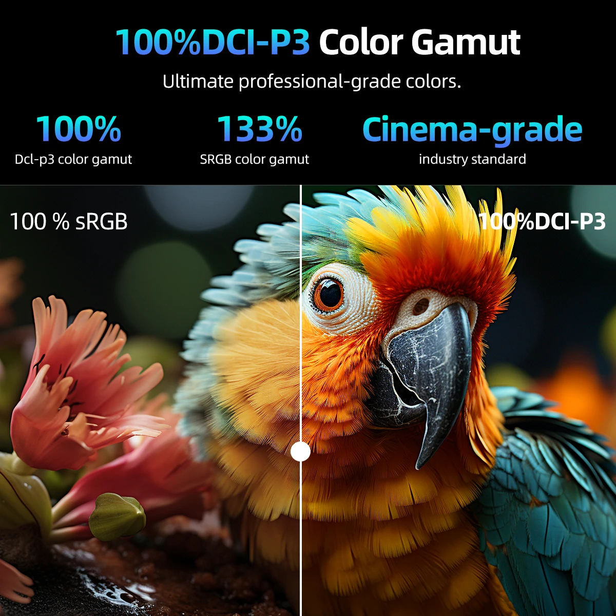 UPERFECT 18 인치 144HZ 2K 휴대용 모니터 노트북 맥 Xbox PS4/5 스위치 유형-C HDMI-Kickstand HDR FreeSync 여행 모니터와 호환되는 두 번째 스크린 디스플레이 게임