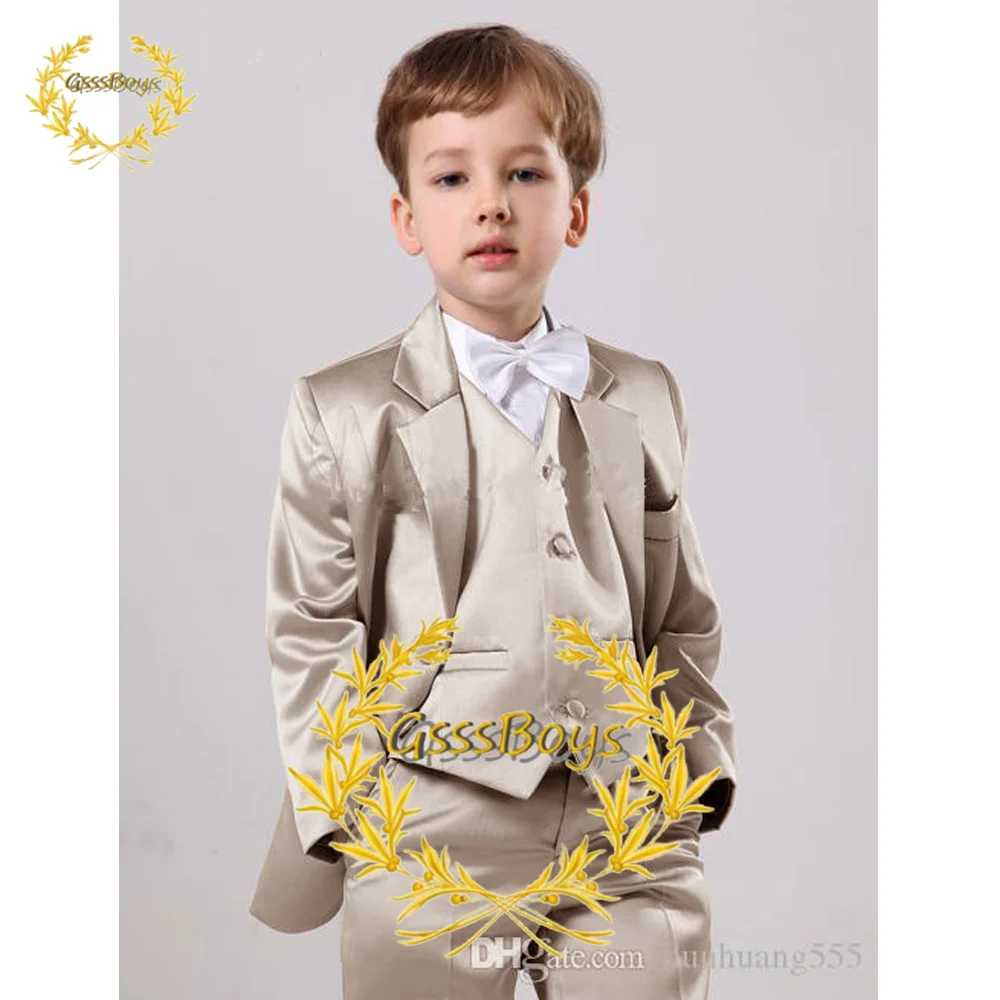 Khaki Boy Suit Wedding Tuxedo Kid Jacket Set Child Blazer Pants 2 Piece Set 3-16 Years Old Clothes boys suit set