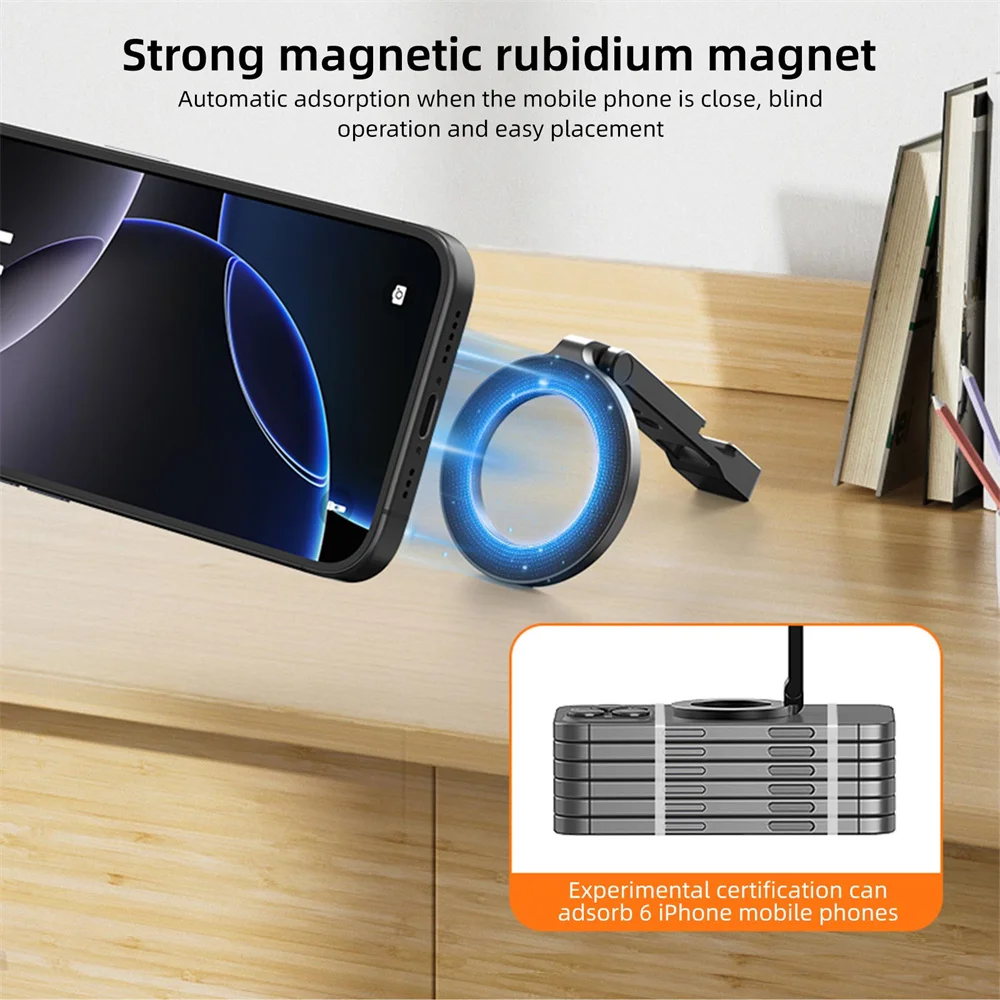 VRIG 다기능 자기 전화 홀더 w 1/4 -20 MagSafe iPhone 안드로이드 마이크 조명용 콜드 슈 데스크탑 전화 삼각대 마운트