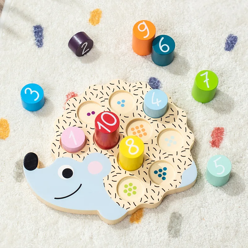 

Children Puzzle Early Education Shape Cognition Color Classification Hedgehog Number Game Baby Hand Eye Coordination Wooden Toys