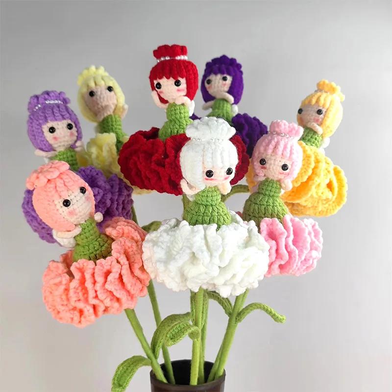 Crochet Carnation Doll Flower – Handmade Everlasting Bloom