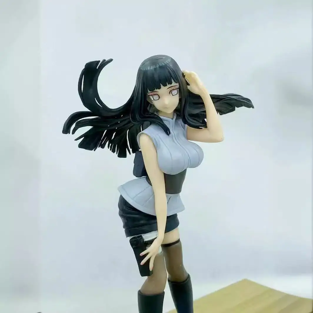 20cm Anime Naruto Long-Haired Hinata Hyuga Action Figure Car Decoration Doll