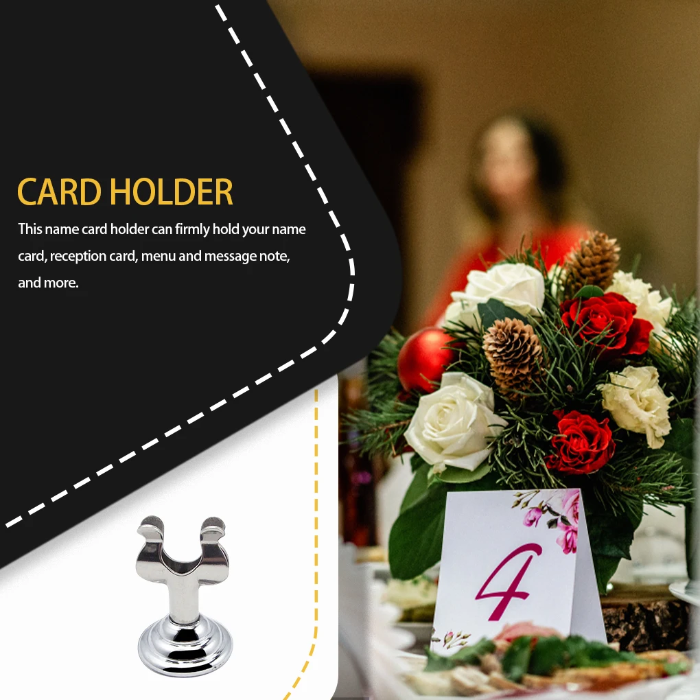 Restaurant Table Number Plate Holder Wedding Ceremony Engagement Name Card Stand Message Note Stainless Steel Clip Decoration