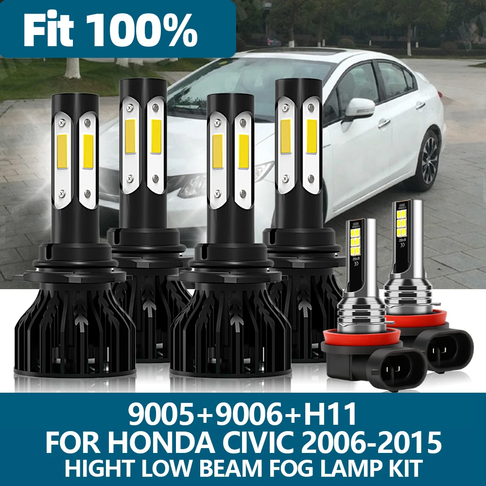 LED Headlight Bulbs – 9005 HB3 6000K High/Low Beam Kit For Ford Taurus 2010-2012