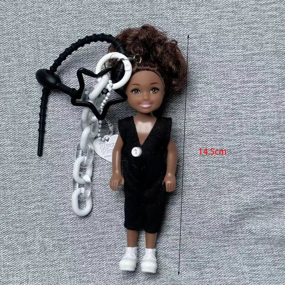 Princess Doll Pendant Keychain Backpack Hanging DIY Change Clothes Bag Charm Car Key Ring Bag Decor for Barbie Doll Accessories 2