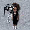 Princess Doll Pendant Keychain Backpack Hanging DIY Change Clothes Bag Charm Car Key Ring Bag Decor for Barbie Doll Accessories 2