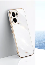 Sleek 6D Plating Bumper Silicone Matte Phone Case for With Ring Holder (White)