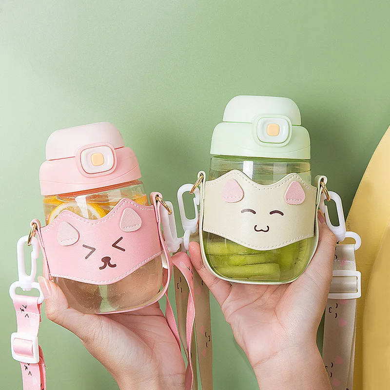 

Sports Water Bottle Plastic Cup Large Capacity With Tea Septum Big Belly Cup Straw Water Cup Girls Portable