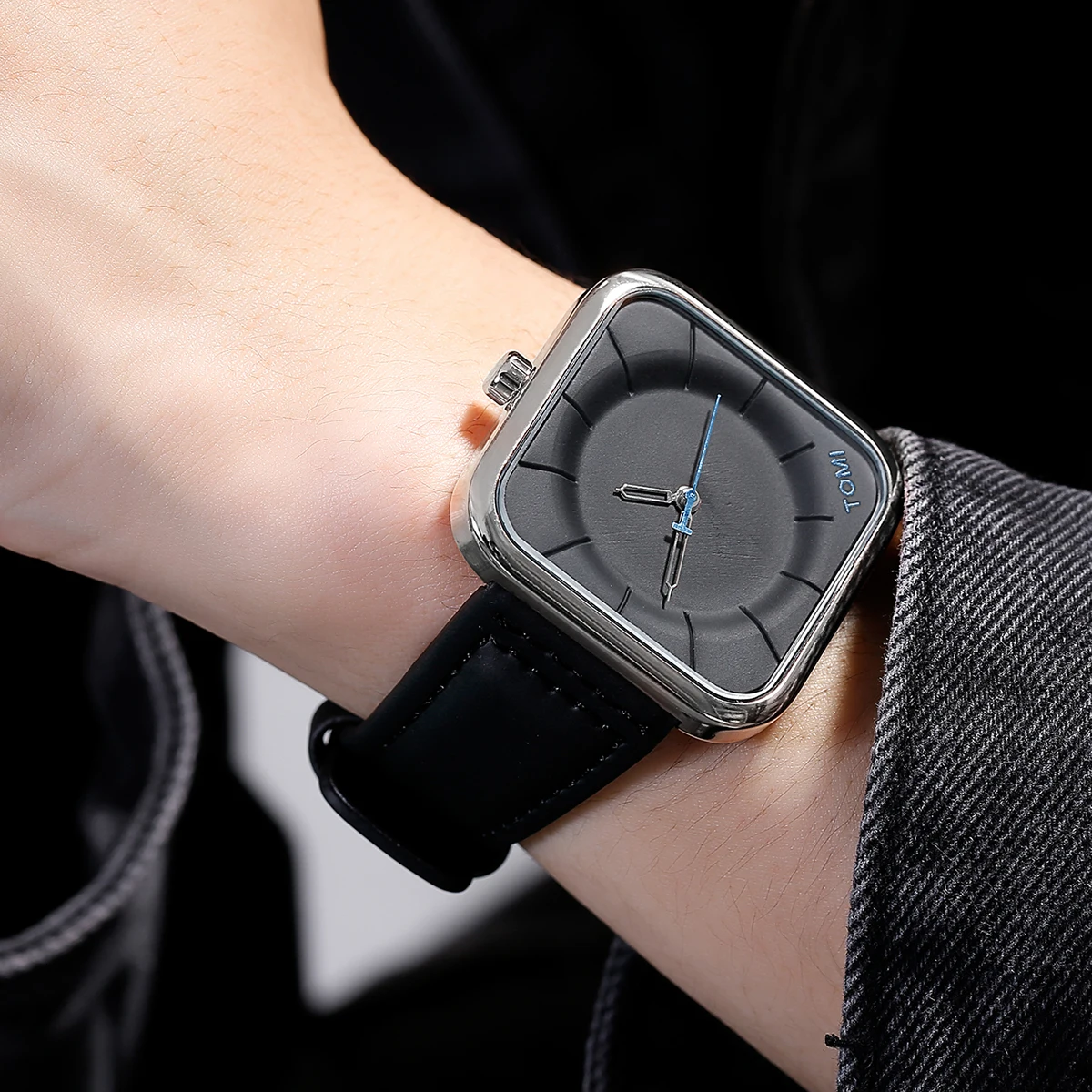 Wrist Watch Tomi Watch Black TOMI Fashion Simple Black Quartz