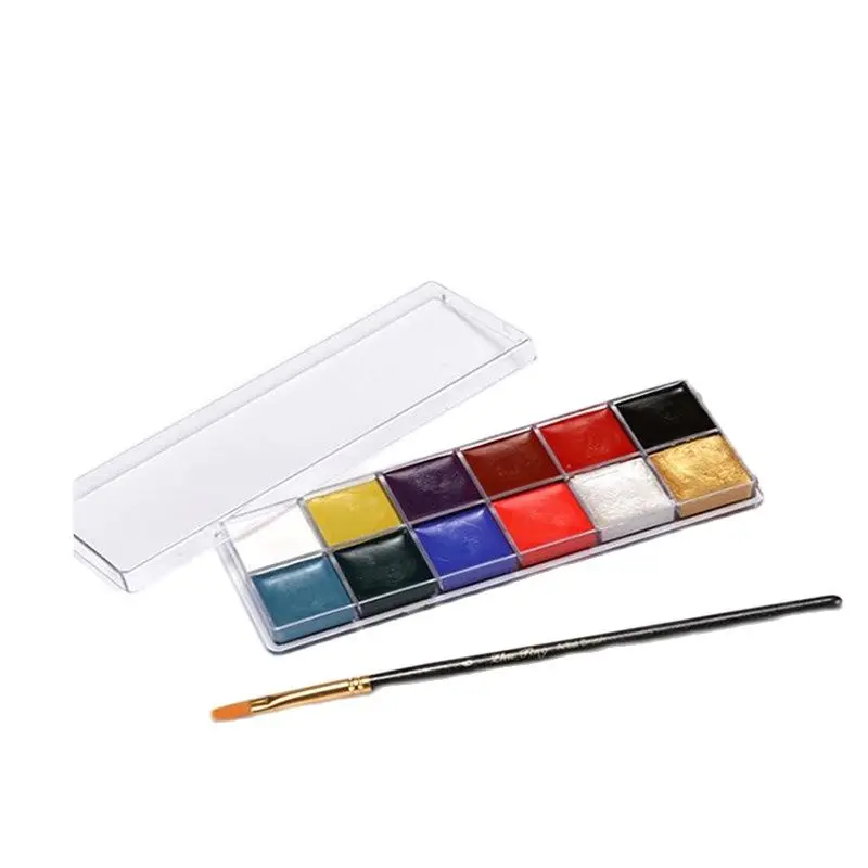 

Face Body Paint Oil, 12 Colors FX Makeup Palette, Non Toxic Hypoallergenic Safe Facepaint For Halloween, Cosplay Costumes